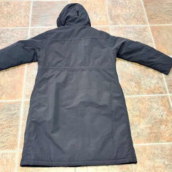 ~~Lands End Blue Stadium Hooded Long Coat Full Zip Womens Size L/P, 14/16 - Picture 8 of 8